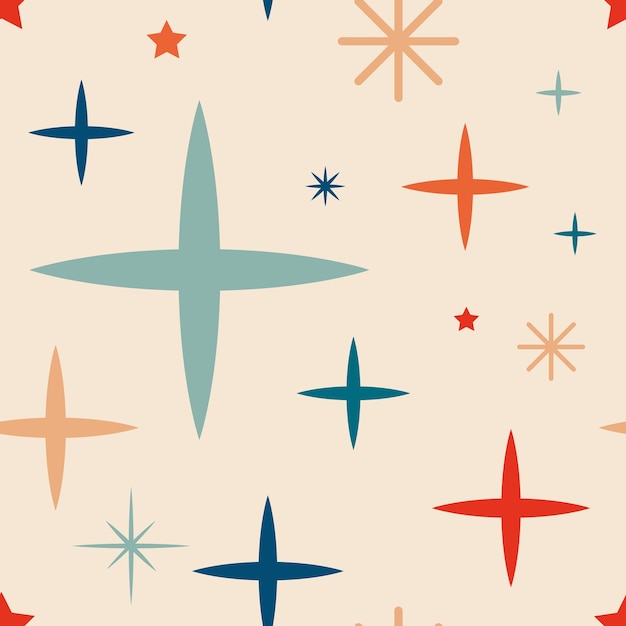 Christmas New Year seamless pattern with stars