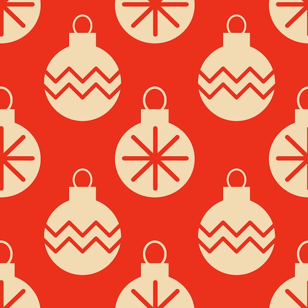 Christmas New Year seamless pattern with tree toys