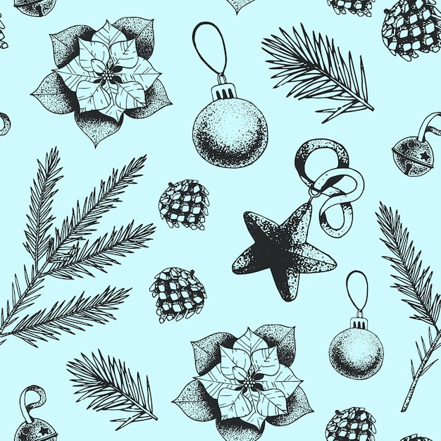 Christmas and new year seamless pattern