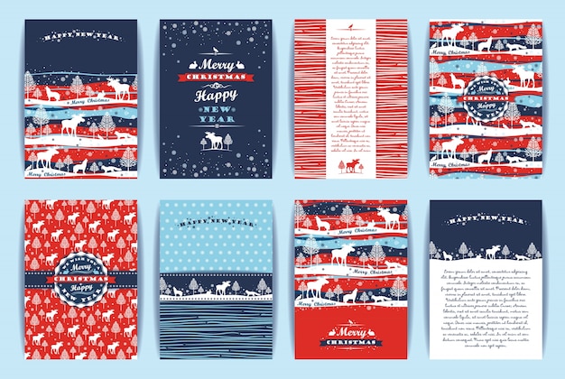 Vector christmas and new year set. vector design templates.