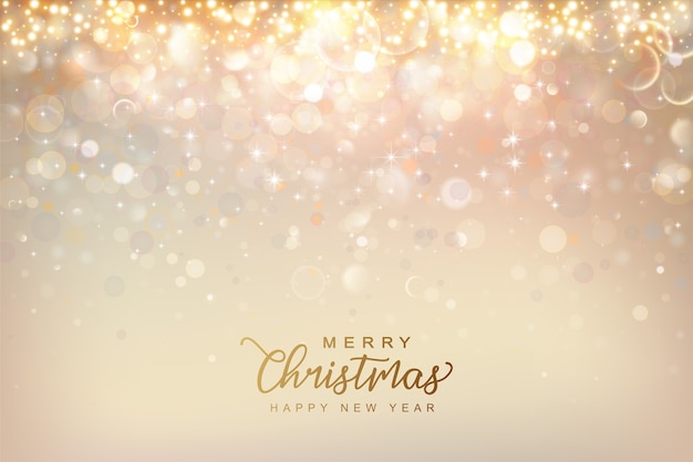 Vector christmas and new year shining background