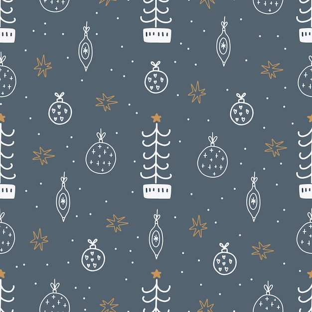 christmas and new year symbols. vector seamless pattern. digital paper. design element.