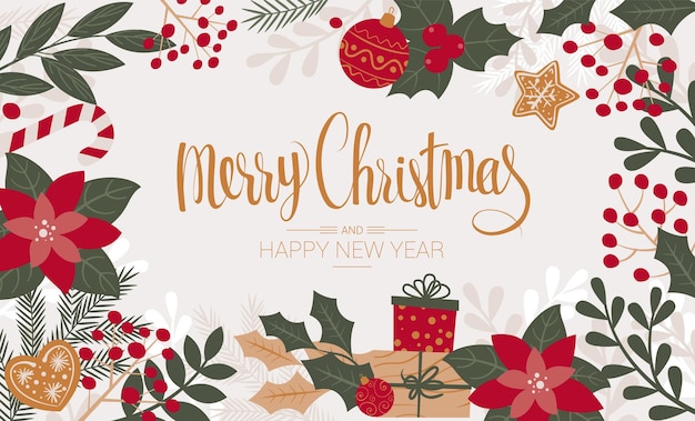 クリスマスと新年のテンプレート