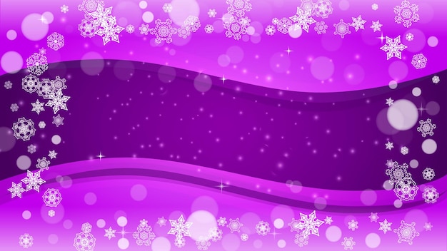 Christmas and New Year ultra violet snowflakes