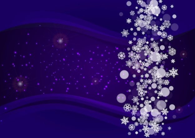 Christmas and New Year ultra violet snowflakes