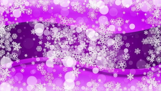 Christmas and New Year ultra violet snowflakes