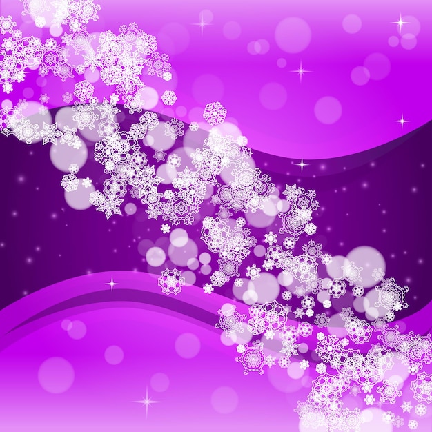 Christmas and New Year ultra violet snowflakes