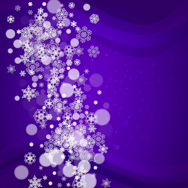 Christmas and New Year ultra violet snowflakes