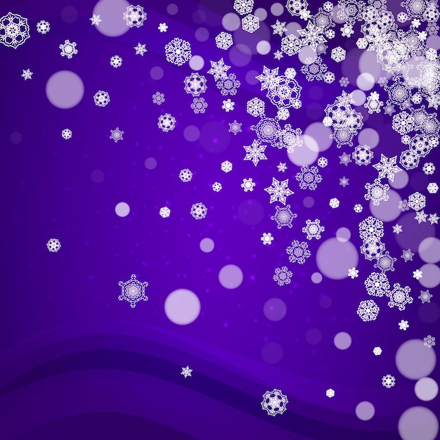 Christmas and New Year ultra violet snowflakes