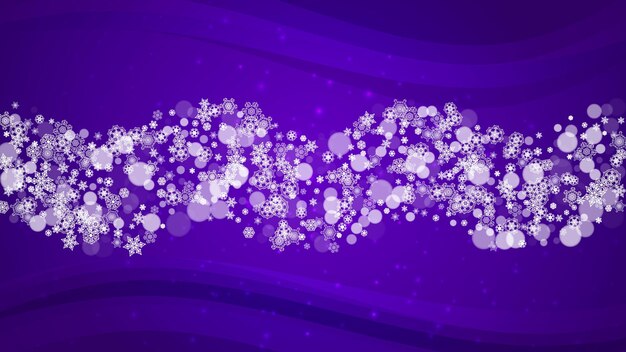 Christmas and New Year ultra violet snowflakes