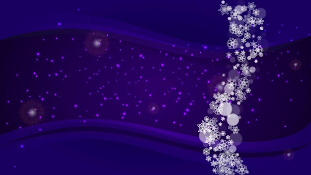 Christmas and New Year ultra violet snowflakes