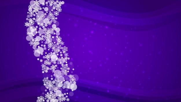 Christmas and new year ultra violet snowflakes