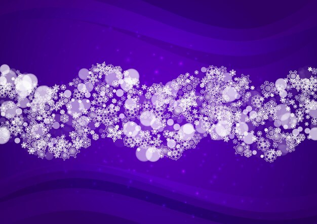 Christmas and New Year ultra violet snowflakes