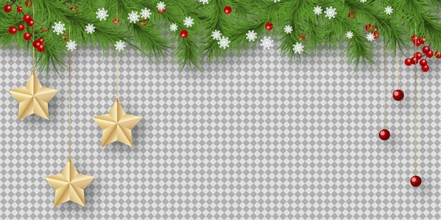 Christmas and new year vector illustration with transparent background