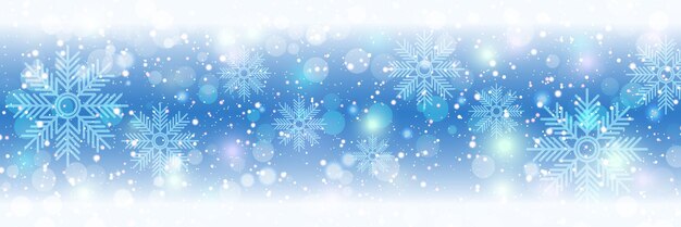 Christmas and New Year winter style vector background with stars snowflakes and bokeh effect