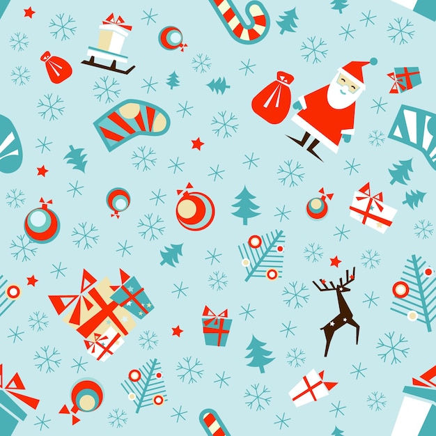 Christmas and NewYears seamless pattern