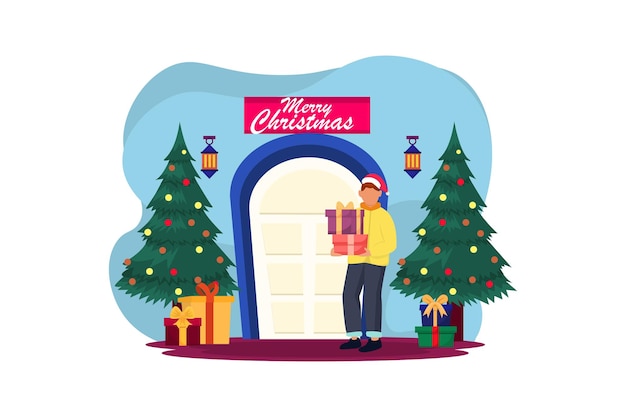 Christmas Night Festival Flat Design