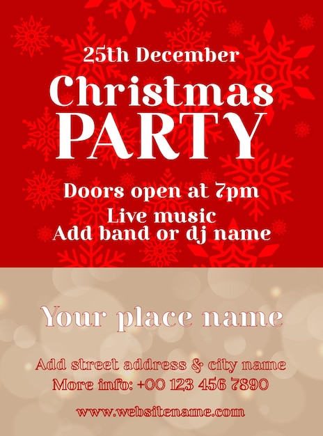 Christmas night party poster flyer social media post design