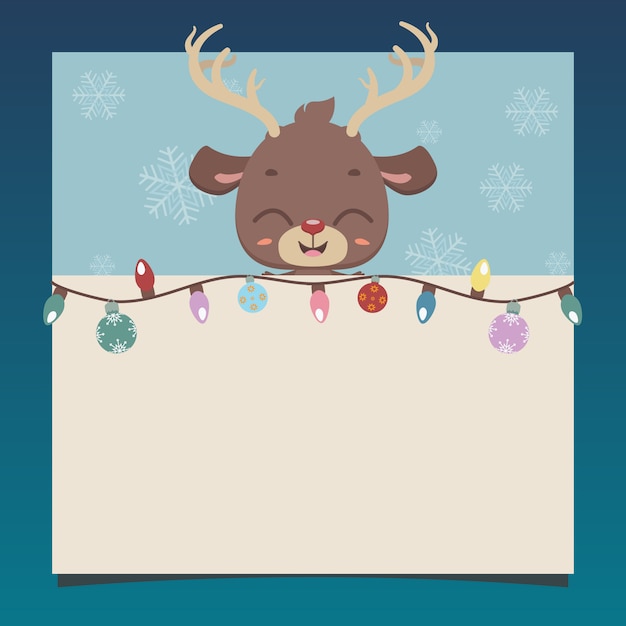 Christmas notepad with a cute reindeer