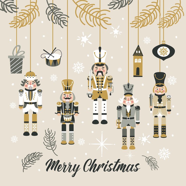 Vector christmas nutcrackers vector illustration on light background