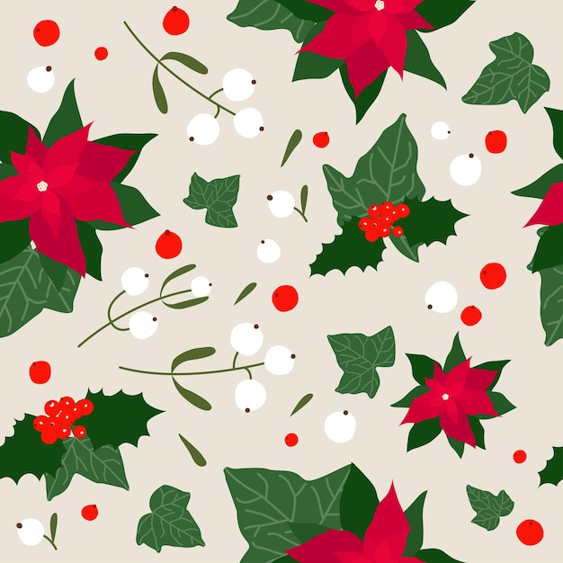 クリスマスまたは新年の生地の繊維見本または包装紙のシームレスなパターンの背景