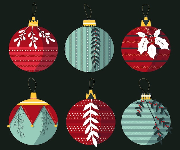 Vector christmas ornament balls