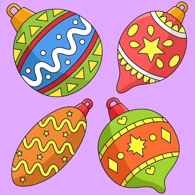 Christmas Ornament Colored Cartoon Illustration