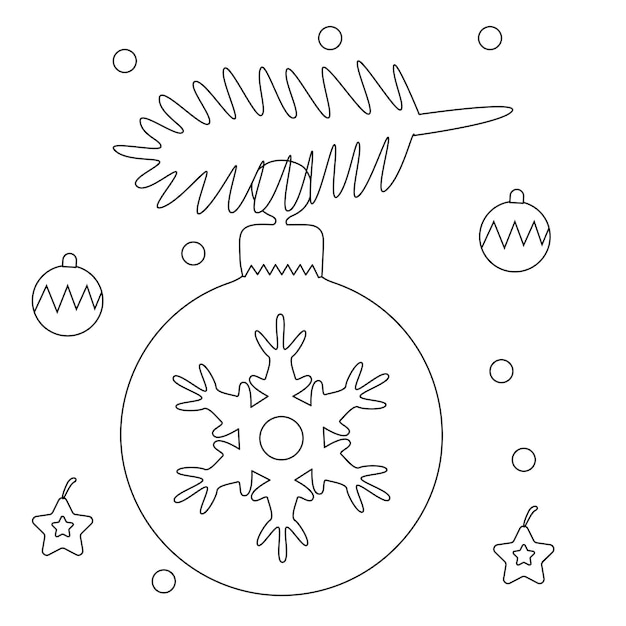 Vector christmas ornament coloring page illustration