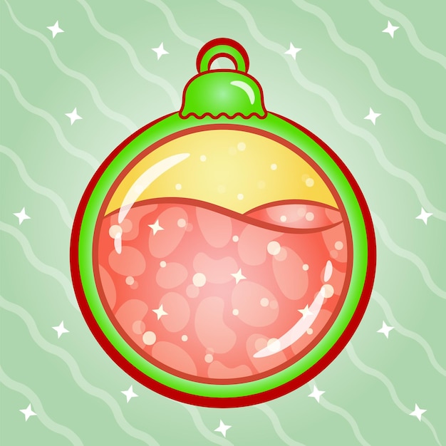 Christmas ornament drawing sticker with gradient colors
