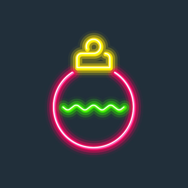 Christmas ornament glowing neon sign hard edge gradient vector illustration