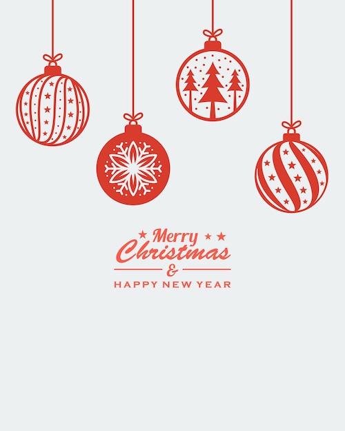 Vector christmas ornament hanging red isolated background vector
