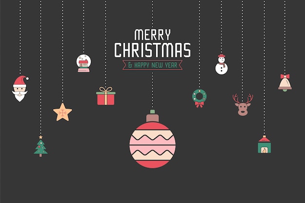 Рождественские орнаменты иконки для дизайна открытки, приглашения, плакат и другие. рождественские элементы современного дизайна.