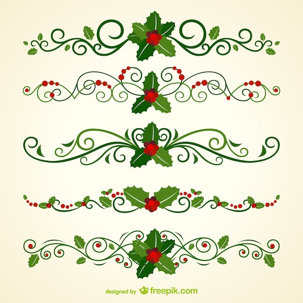 Christmas ornamental headers