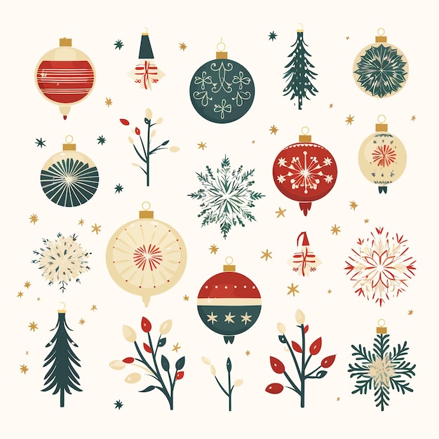 Vector christmas_ornaments_and_elements_set_vector