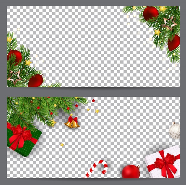 Christmas ornaments banner template