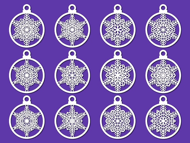 Christmas ornaments laser cut bundle