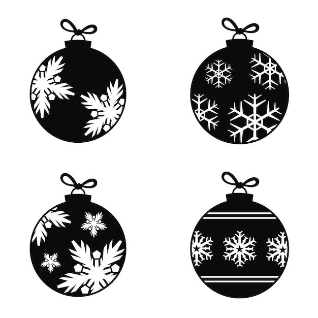 Christmas Ornaments Black Stock Vector Illustration and Royalty Free  Christmas Ornaments Black Clipart