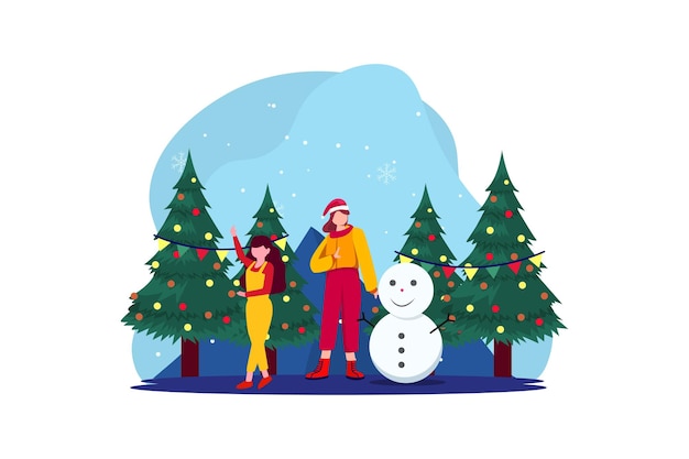 Christmas Outdoor Festival Flat Design