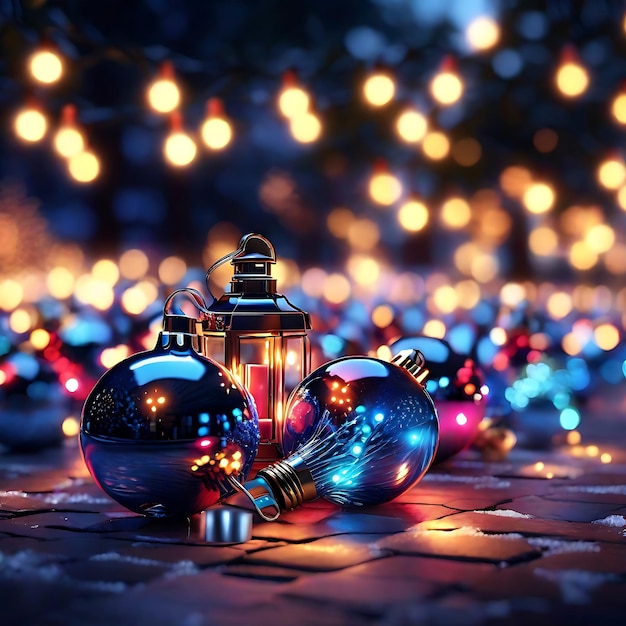 Premium Vector | Christmas outdoor lights wallpapers