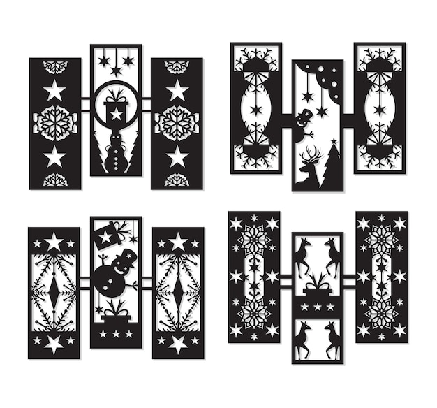 Vector christmas panel wall decor design