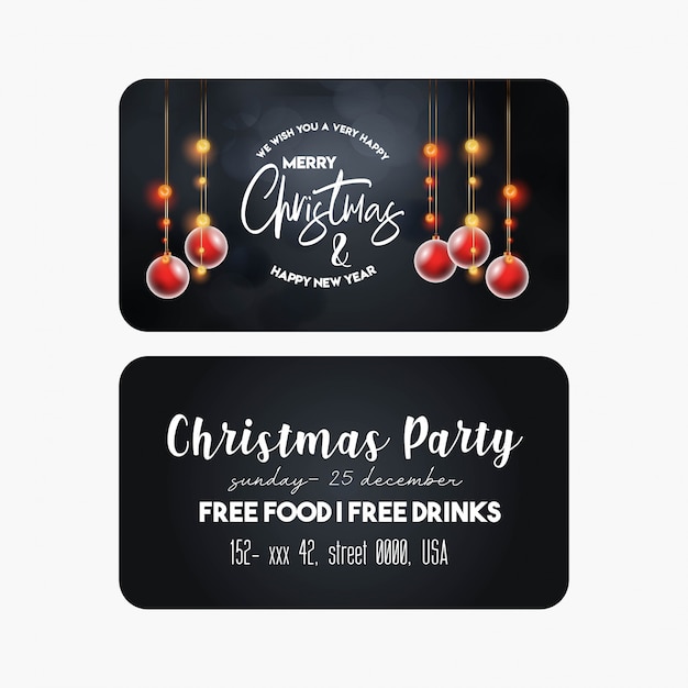 Vector christmas party banner template