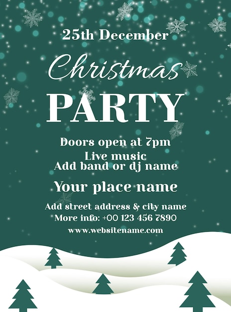 Christmas party celebration poster flyer social media post design