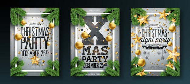 Vector christmas party flyer illustration