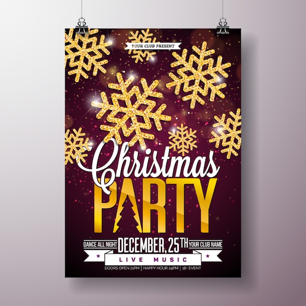 Christmas Party Flyer Illustration 