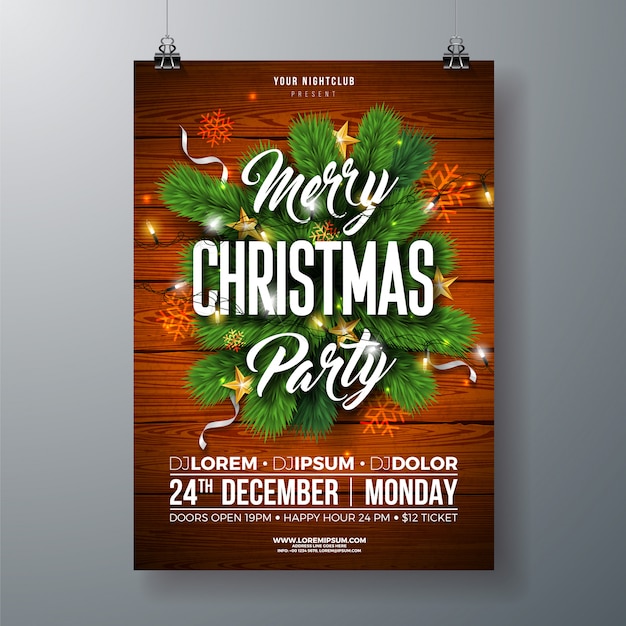 Vector christmas party flyer illustration