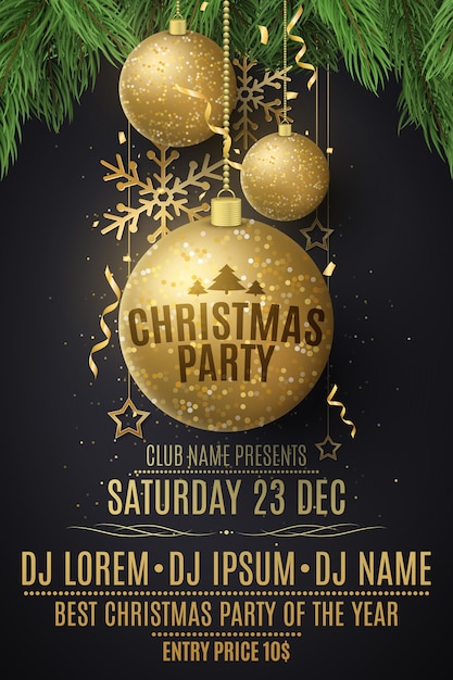 Christmas party flyer template.