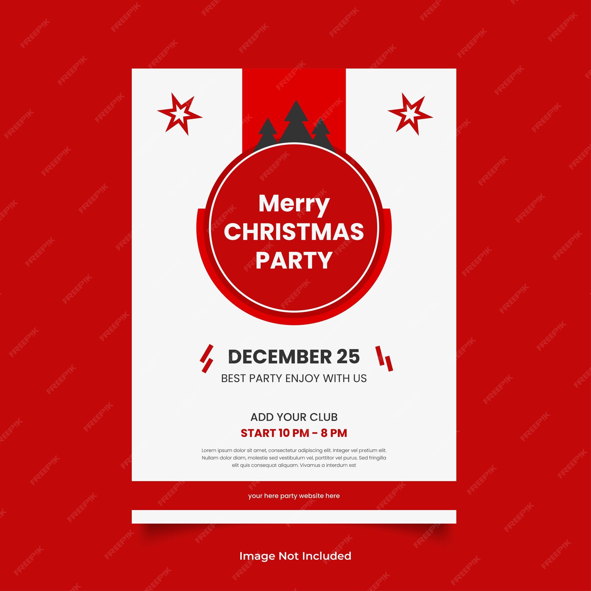 Premium Vector | Christmas Party Flyer Template