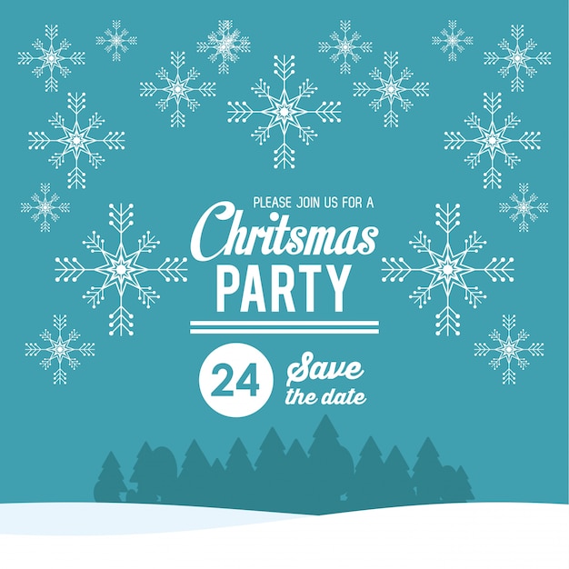 Vector christmas party invitation card