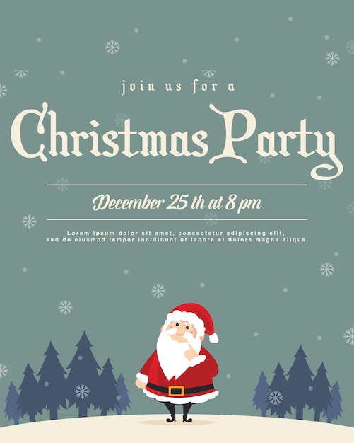 Vector christmas party invitation poster style