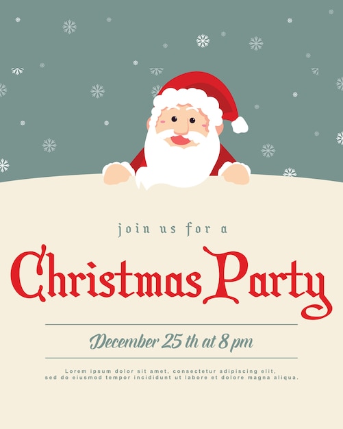Vector christmas party invitation poster style
